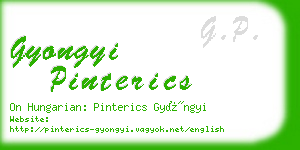 gyongyi pinterics business card